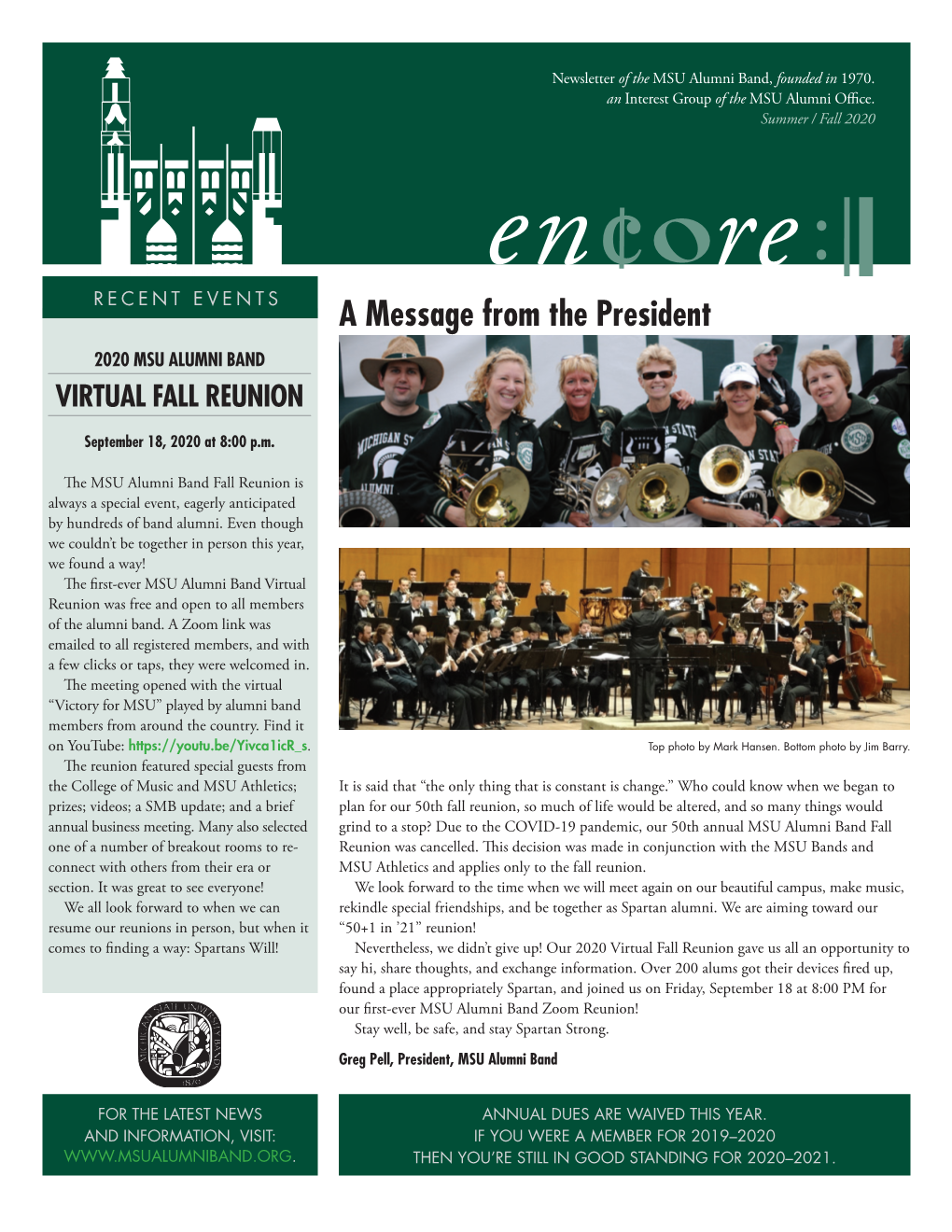 MSU Alumni Band Joins Naoab