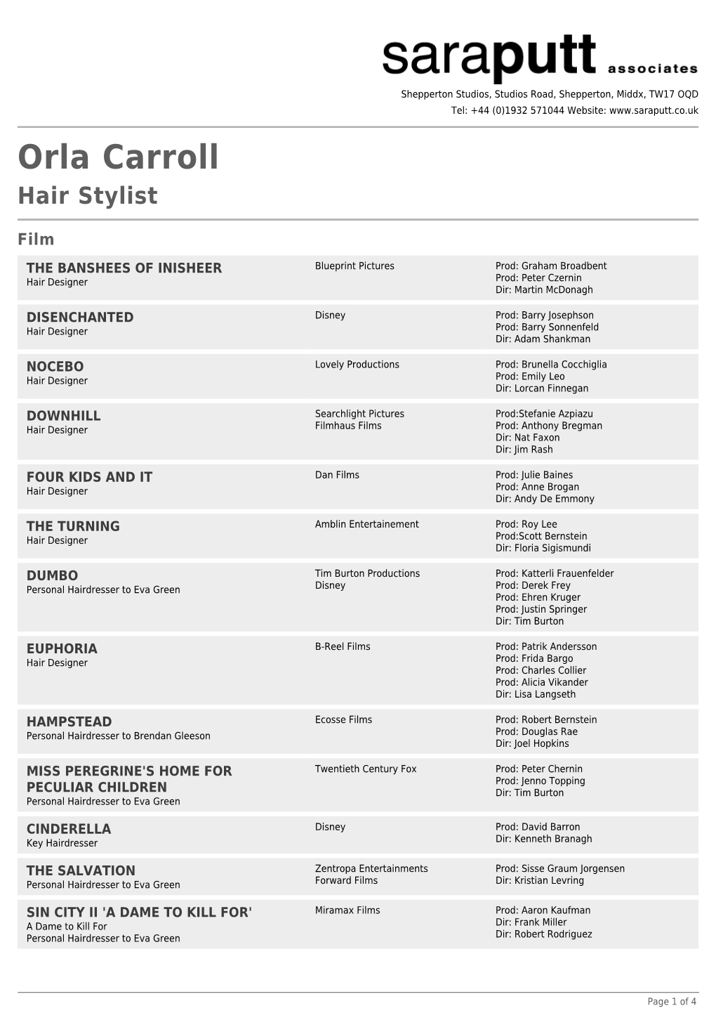 Orla Carroll Hair Stylist