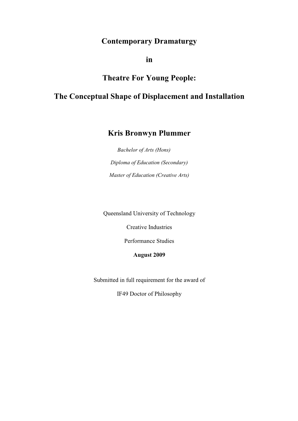 Kris Plummer Thesis