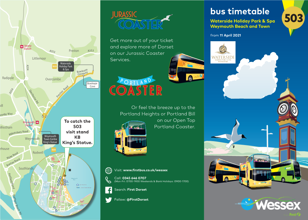 Bus Timetable ©P1ndar ©P1ndar ©P1ndar Us R B 503 Waterside Holiday Park & Spa Weymouth Beach and Town