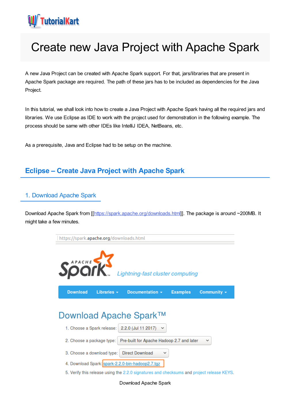 How to Create Java Project with Apache Spark