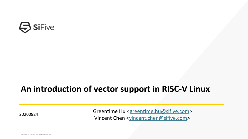 An Introduction of Vector Support in RISC-V Linux