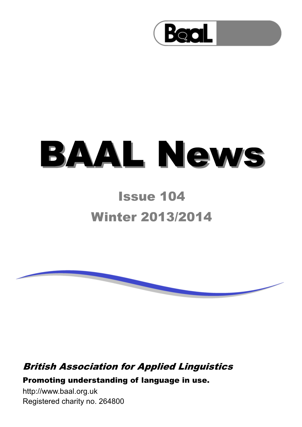 BAAL News 104 (Winter 2013/2014)