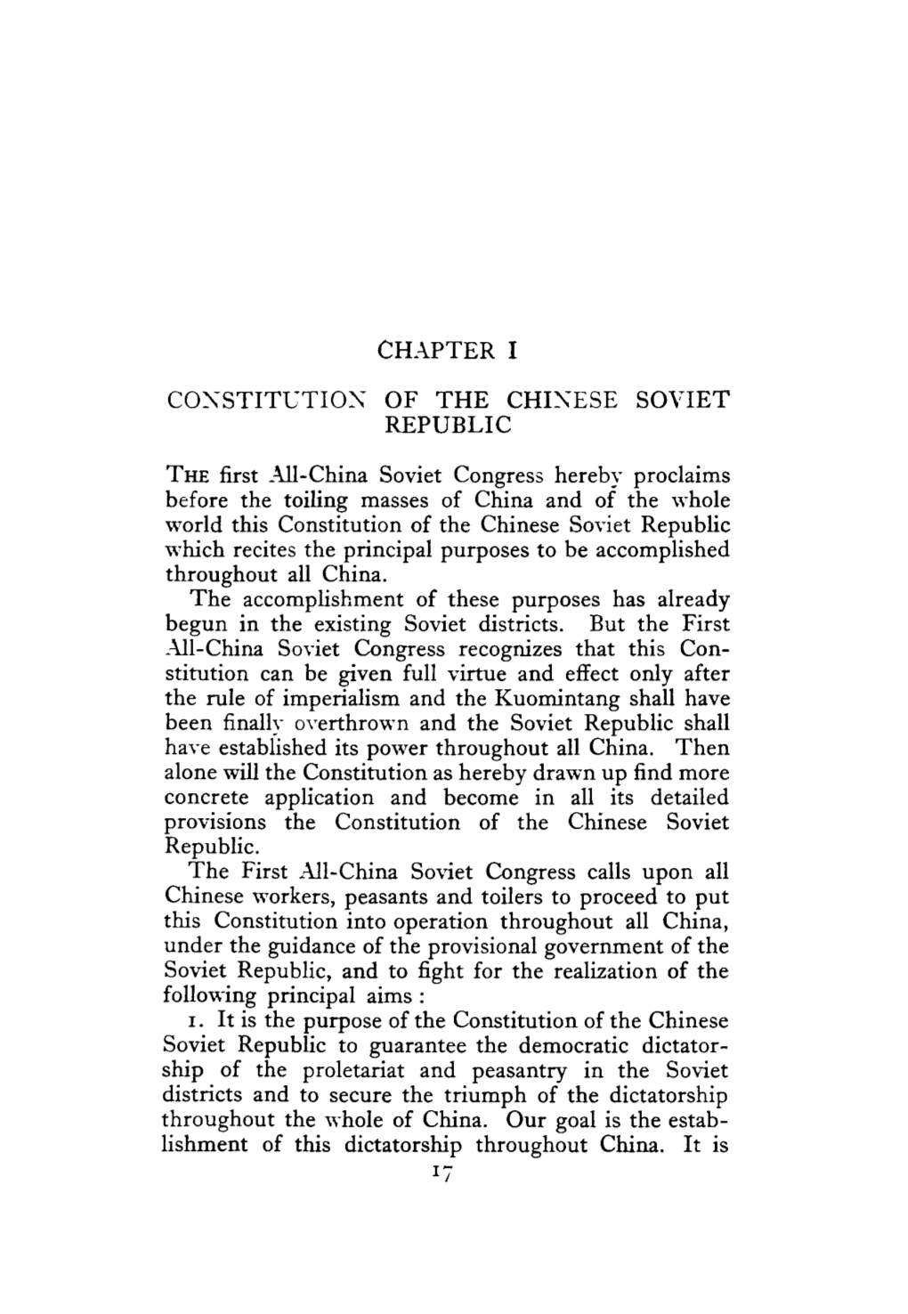 Chinese Soviet Republic Constitutution 1931