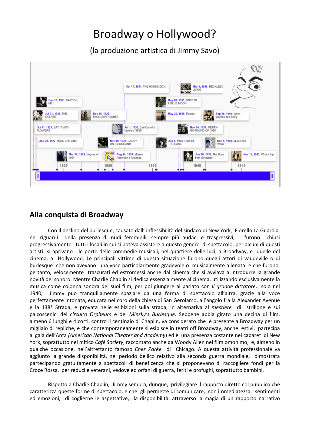 Broadway O Hollywood? (La Produzione Artistica Di Jimmy Savo)