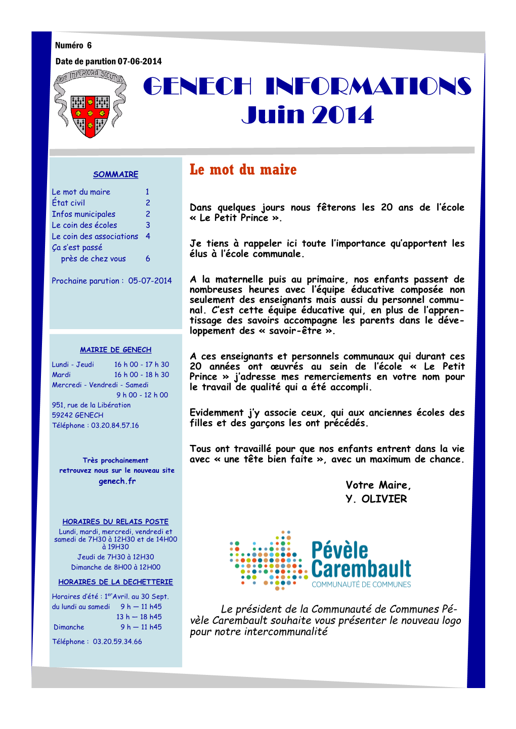 GENECH INFORMATIONS Juin 2014 Ça S’Est Passé Près De Chez Vous !