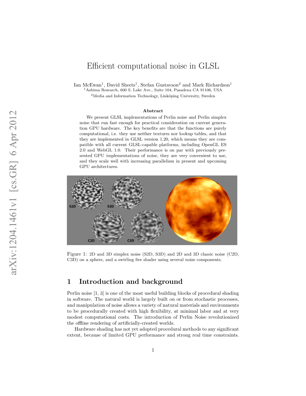 Efficient Computational Noise in GLSL