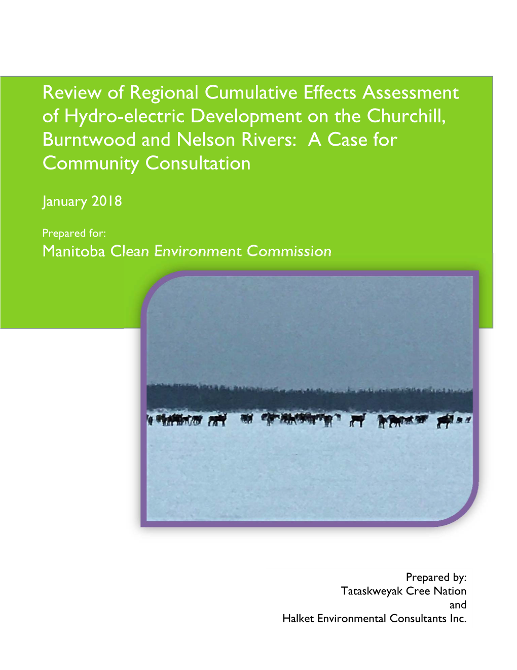 Review of Regional Cumulative Effects Assessment of Hydro-Electric Development on the Churchill, Burntwood and Nelson Rivers: a Case for Community Consultation