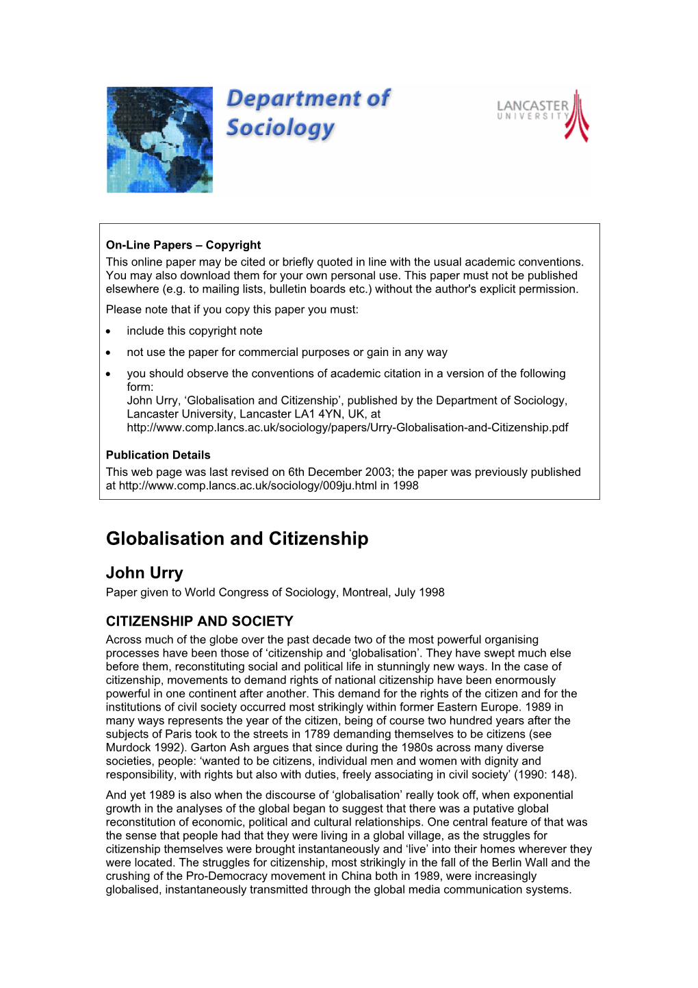 Urry-Globalisation-And-Citizenship.Pdf