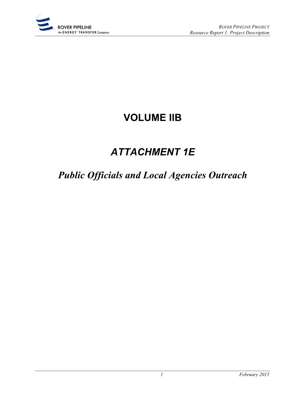 VOLUME IIB ATTACHMENT 1E Public Officials and Local Agencies