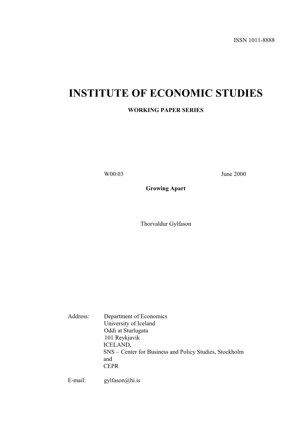 Institute of Economic Studies