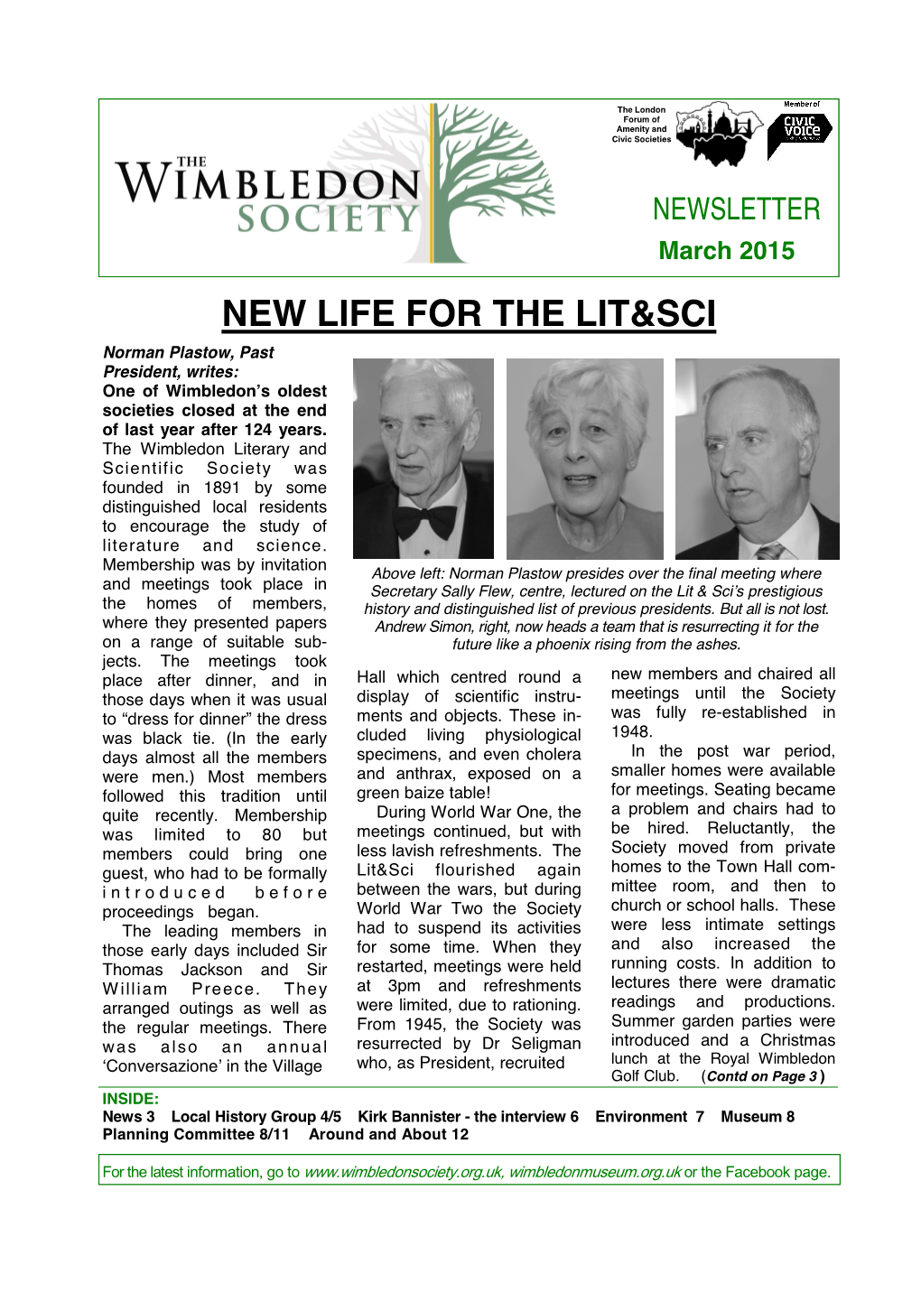 Wimbledon Society Newsletter