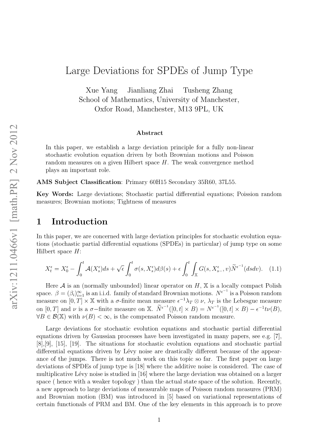 Large Deviations for Spdes of Jump Type