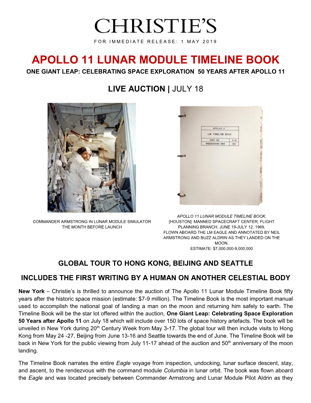 Apollo 11 Lunar Module Timeline Book One Giant Leap: Celebrating Space Exploration 50 Years After Apollo 11