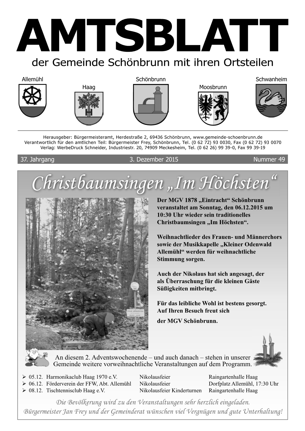 Christbaumsingen „Im Höchsten“