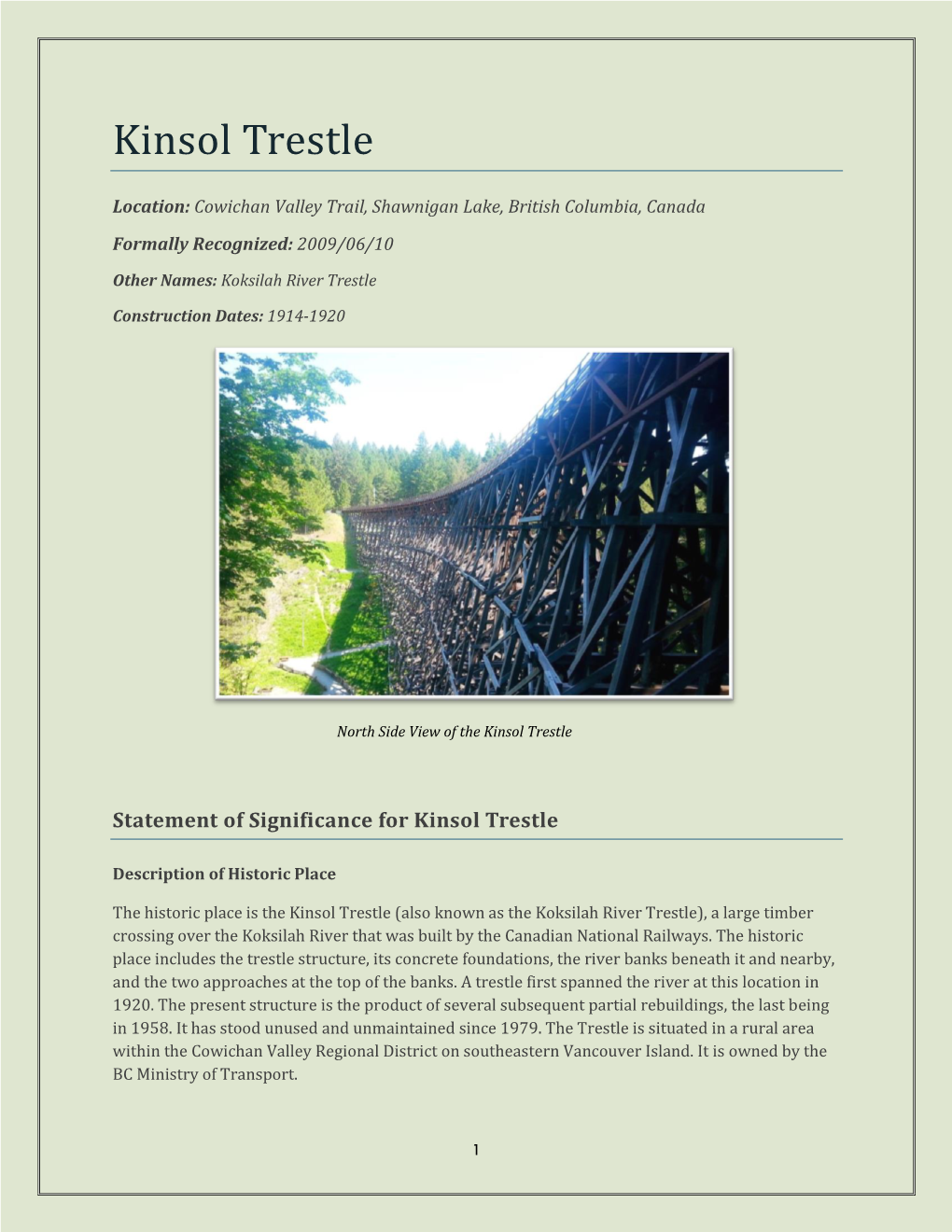 Kinsol Trestle