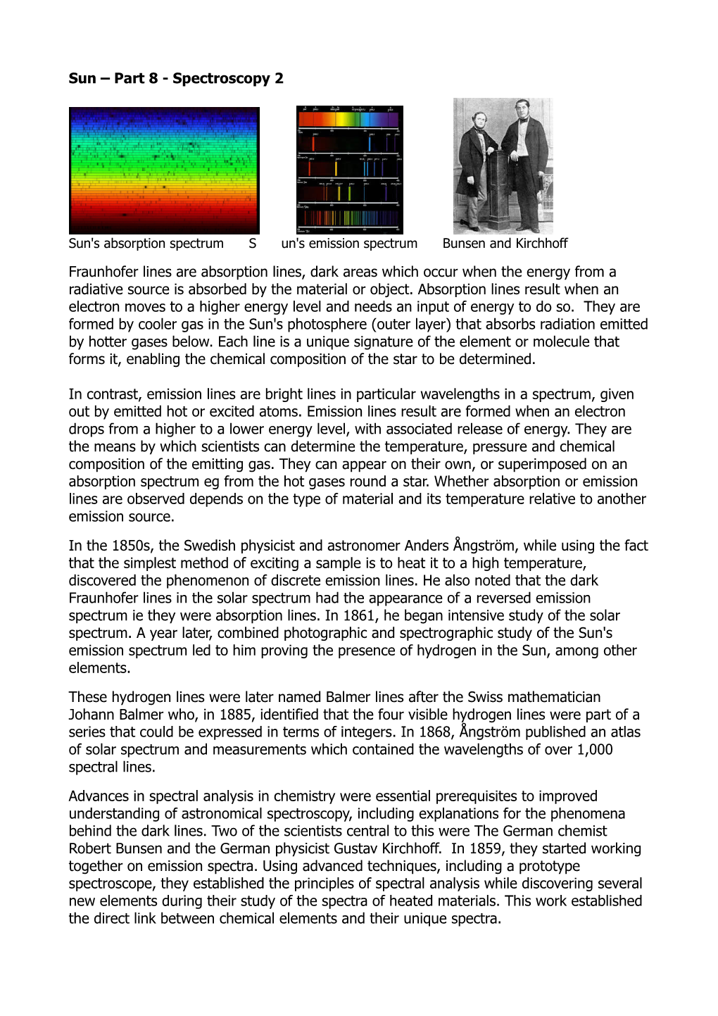 Sun – Part 8 - Spectroscopy 2