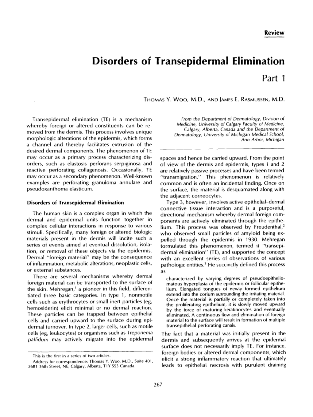 Disorders of Transepidermal Elimination Part 1