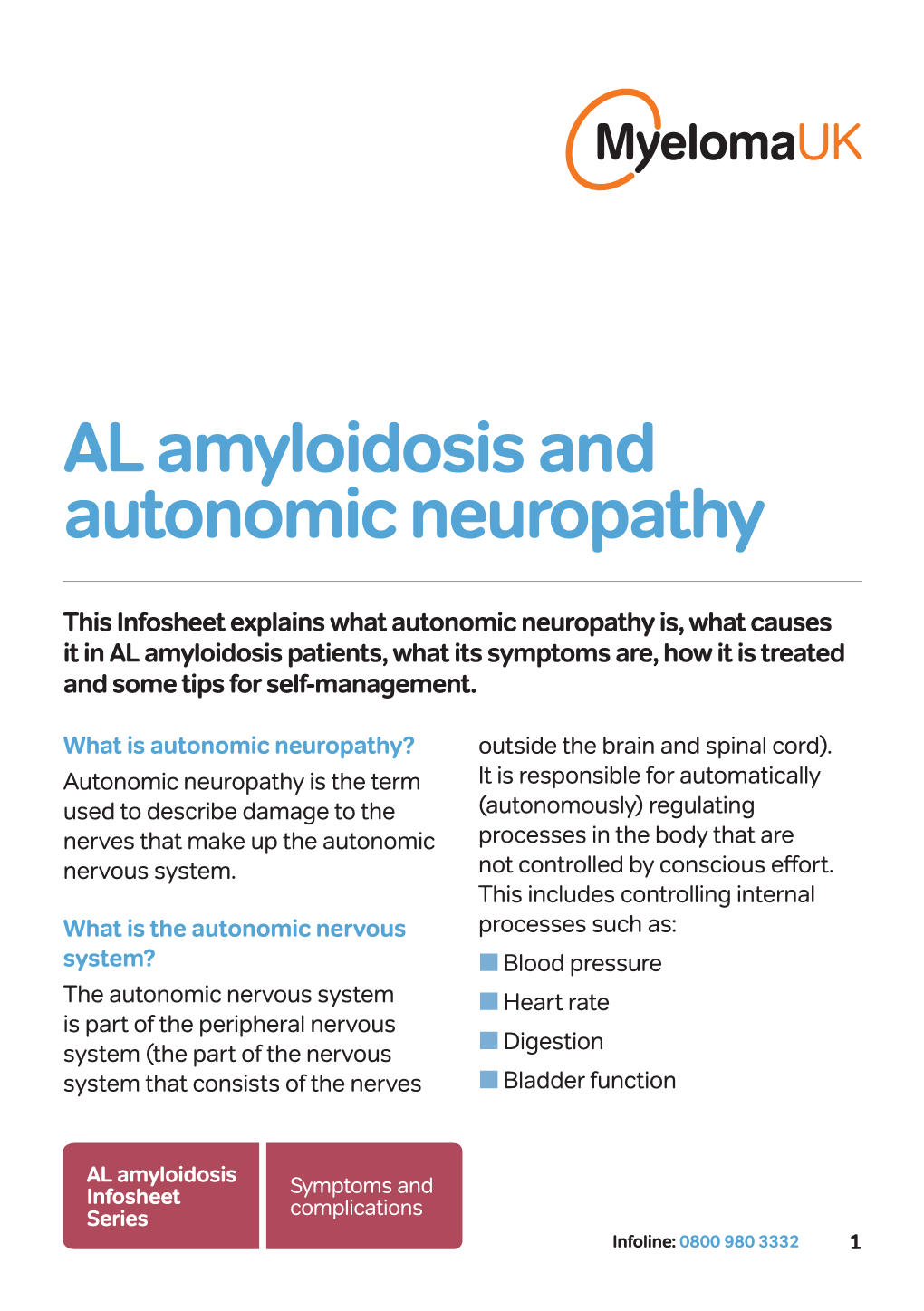 AL Amyloidosis and Autonomic Neuropathy