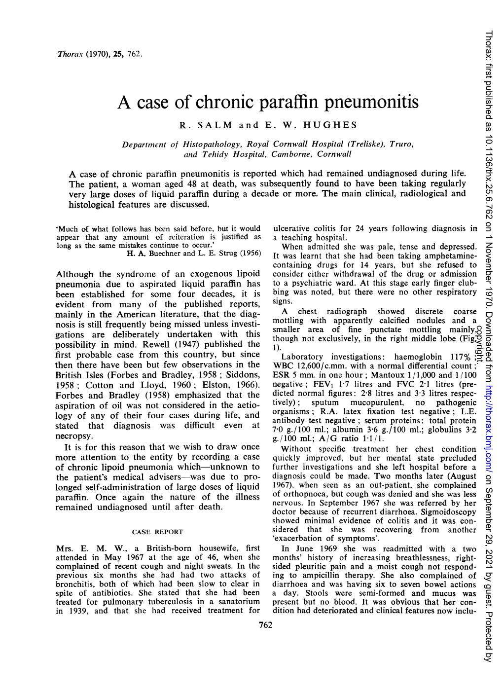 A Case of Chronic Paraffin Pneumonitis R