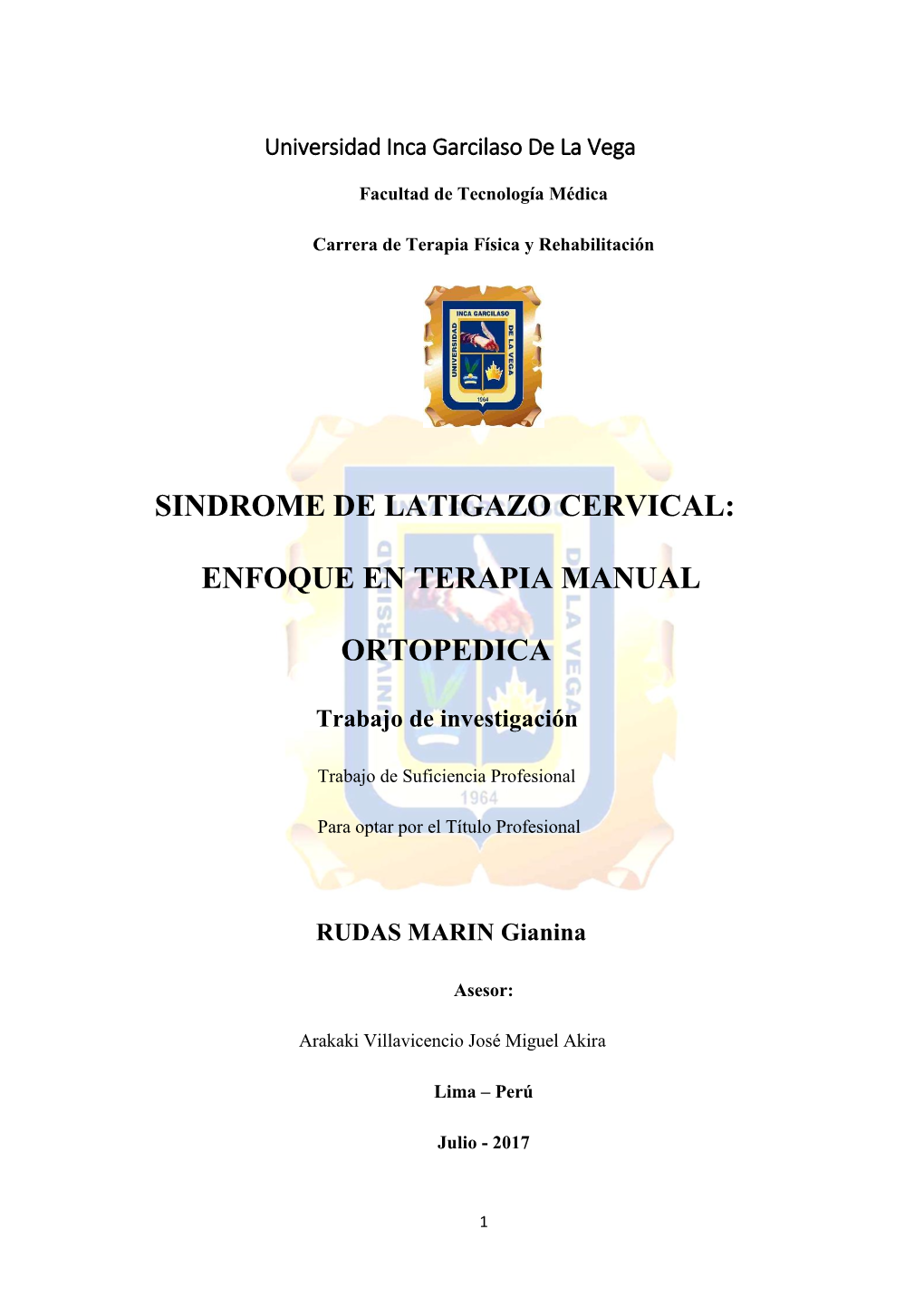 Sindrome De Latigazo Cervical