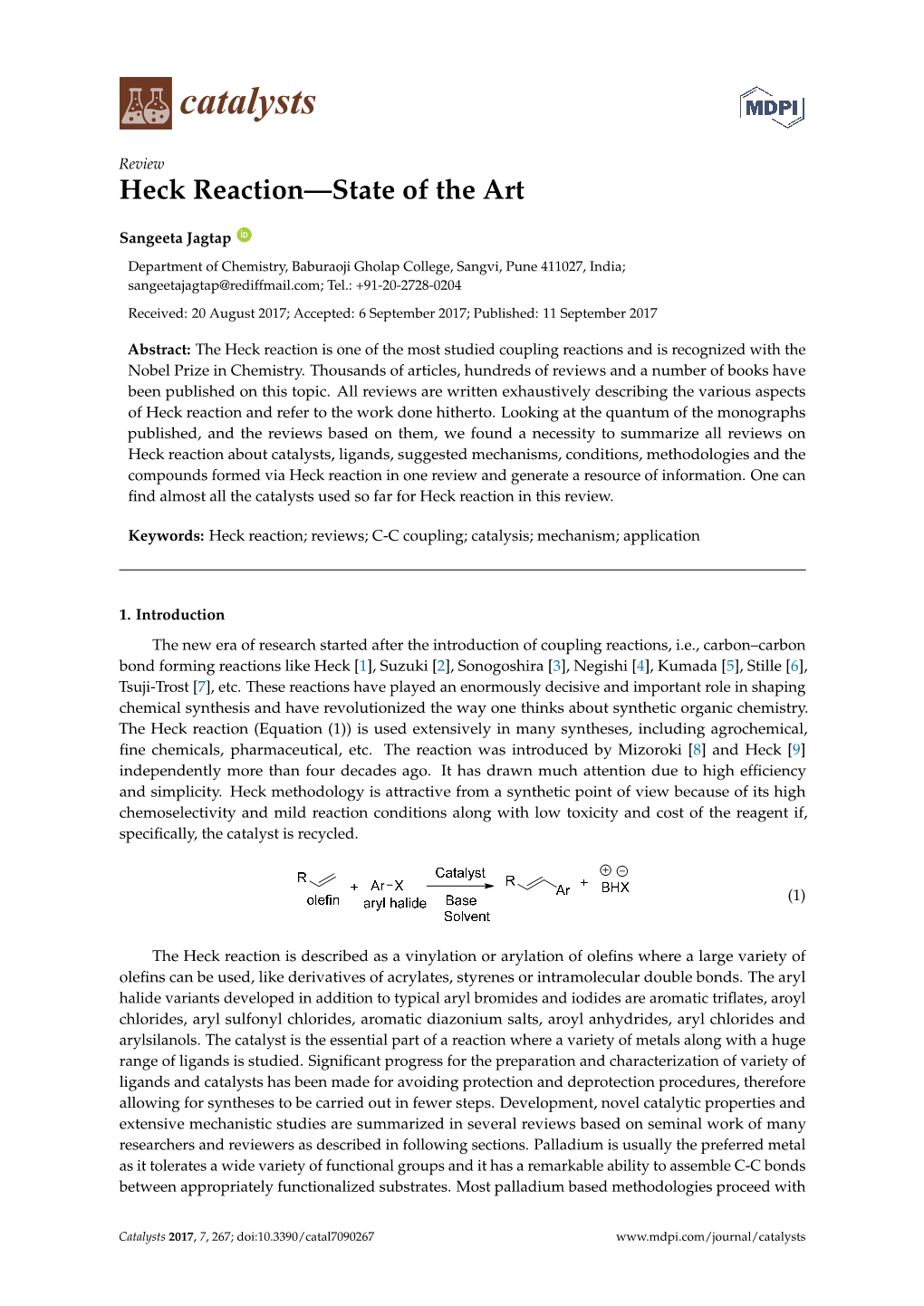 Heck Reaction—State of the Art