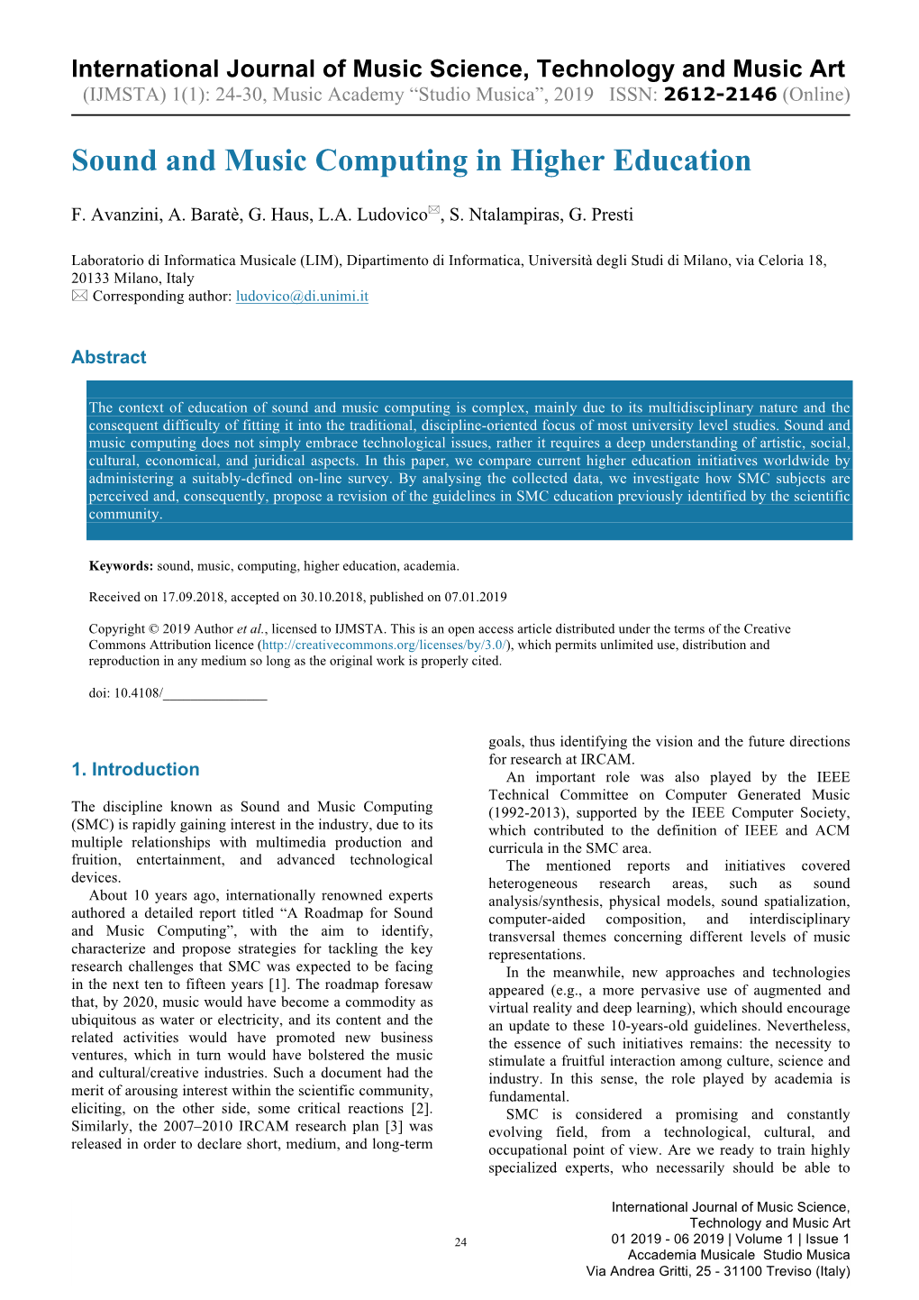 Sound and Music Computing in Higher Education