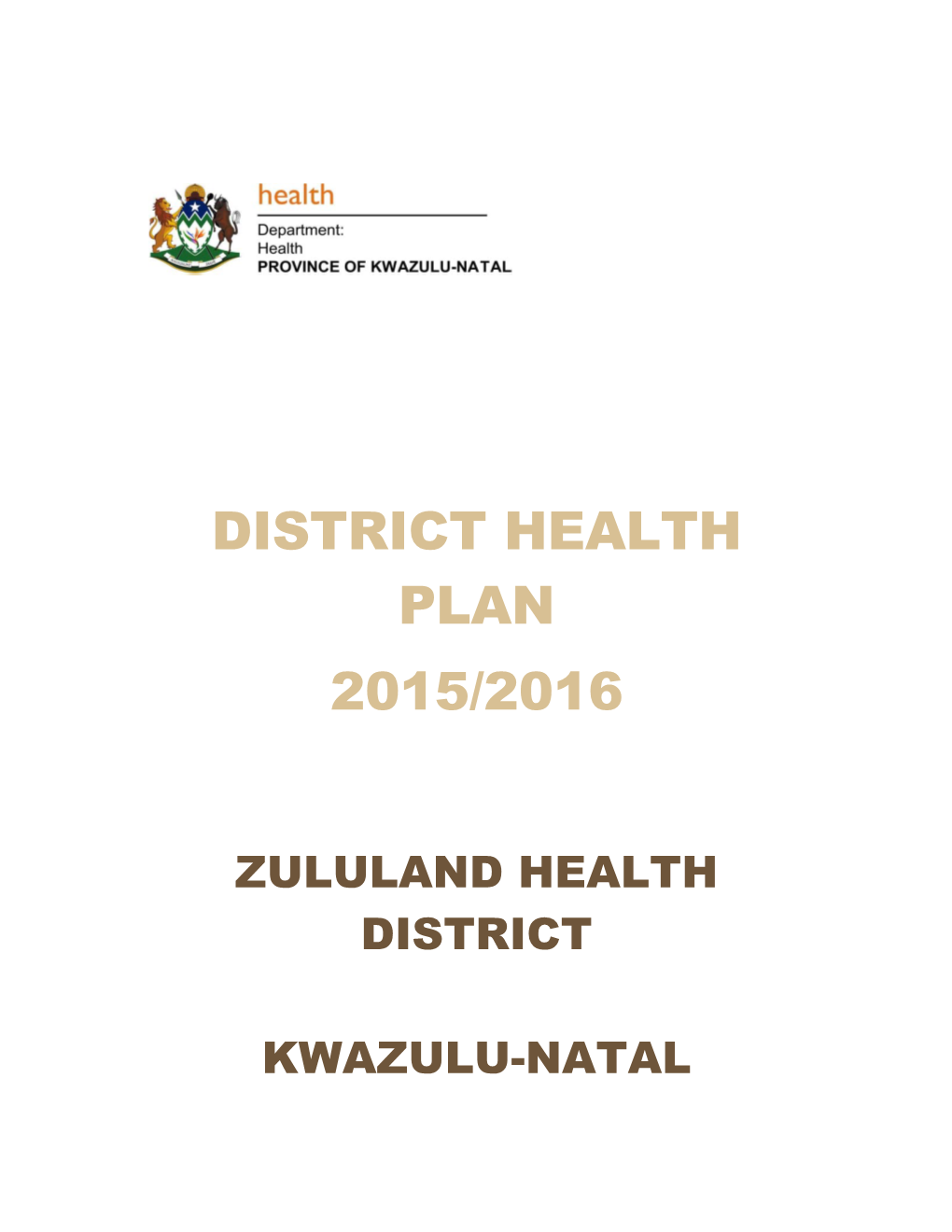 District Health Plan 2015/2016