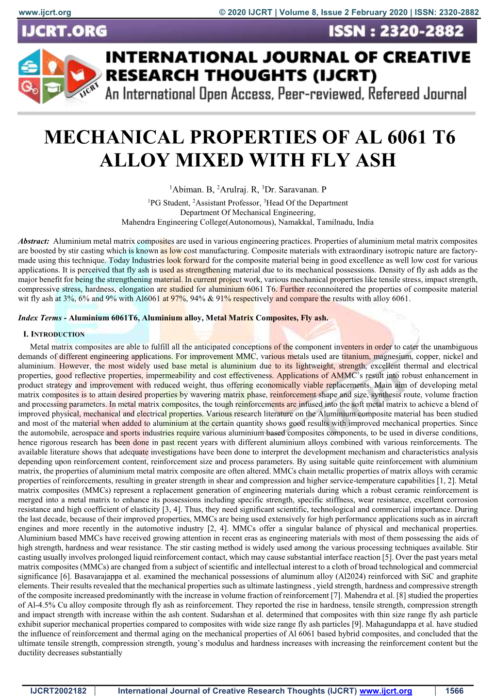 Mechanical Properties of Al 6061 T6 Alloy Mixed with Fly Ash