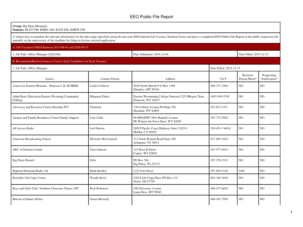 EEO Public File Report