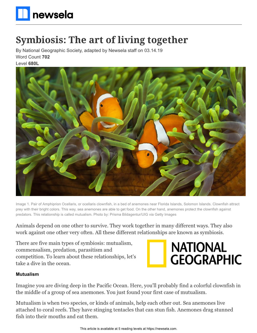 The Art of Living Together by National Geographic Society, Adapted by Newsela Staff on 03.14.19 Word Count 702 Level 680L