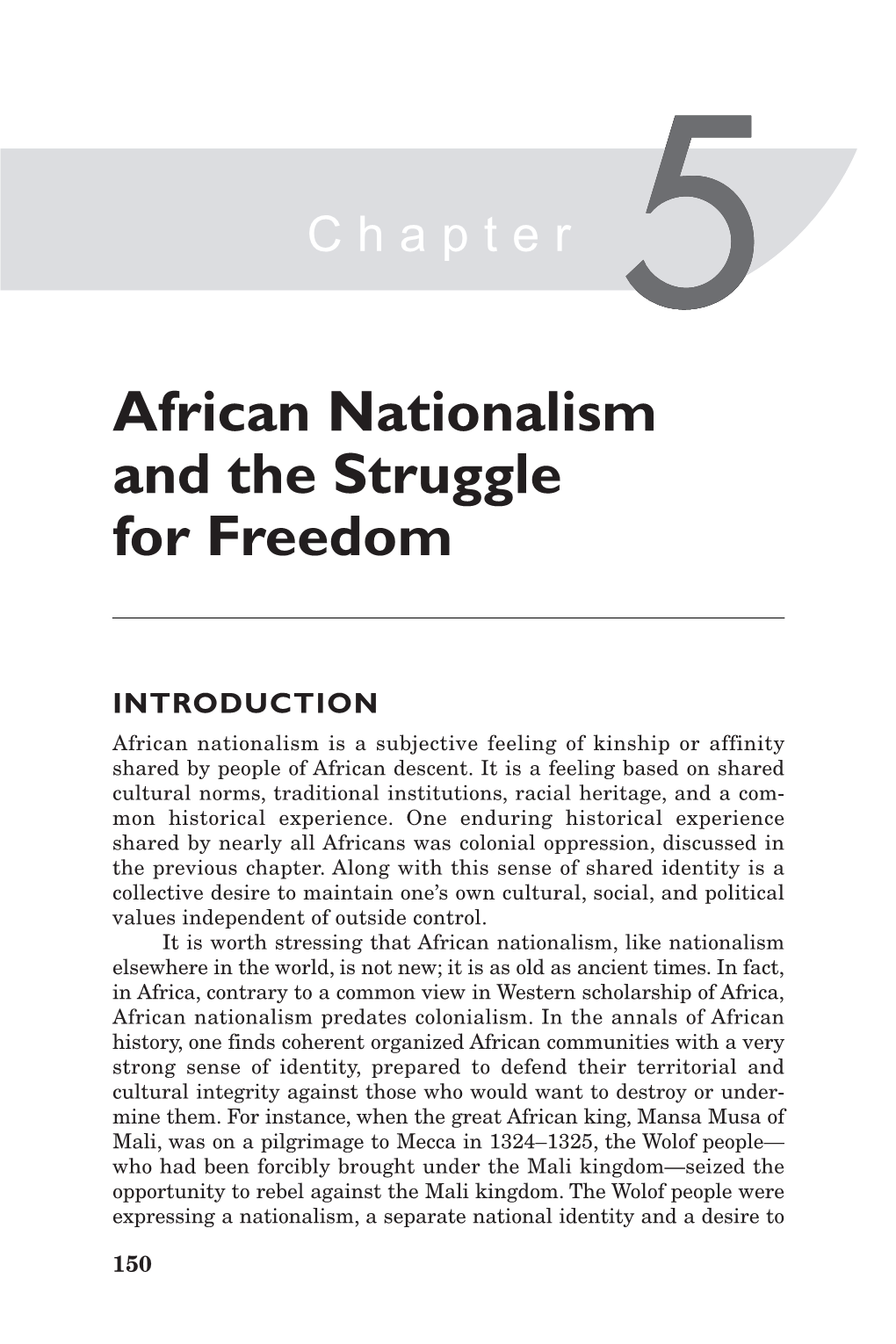 African Nationalism and the Struggle for Freedom