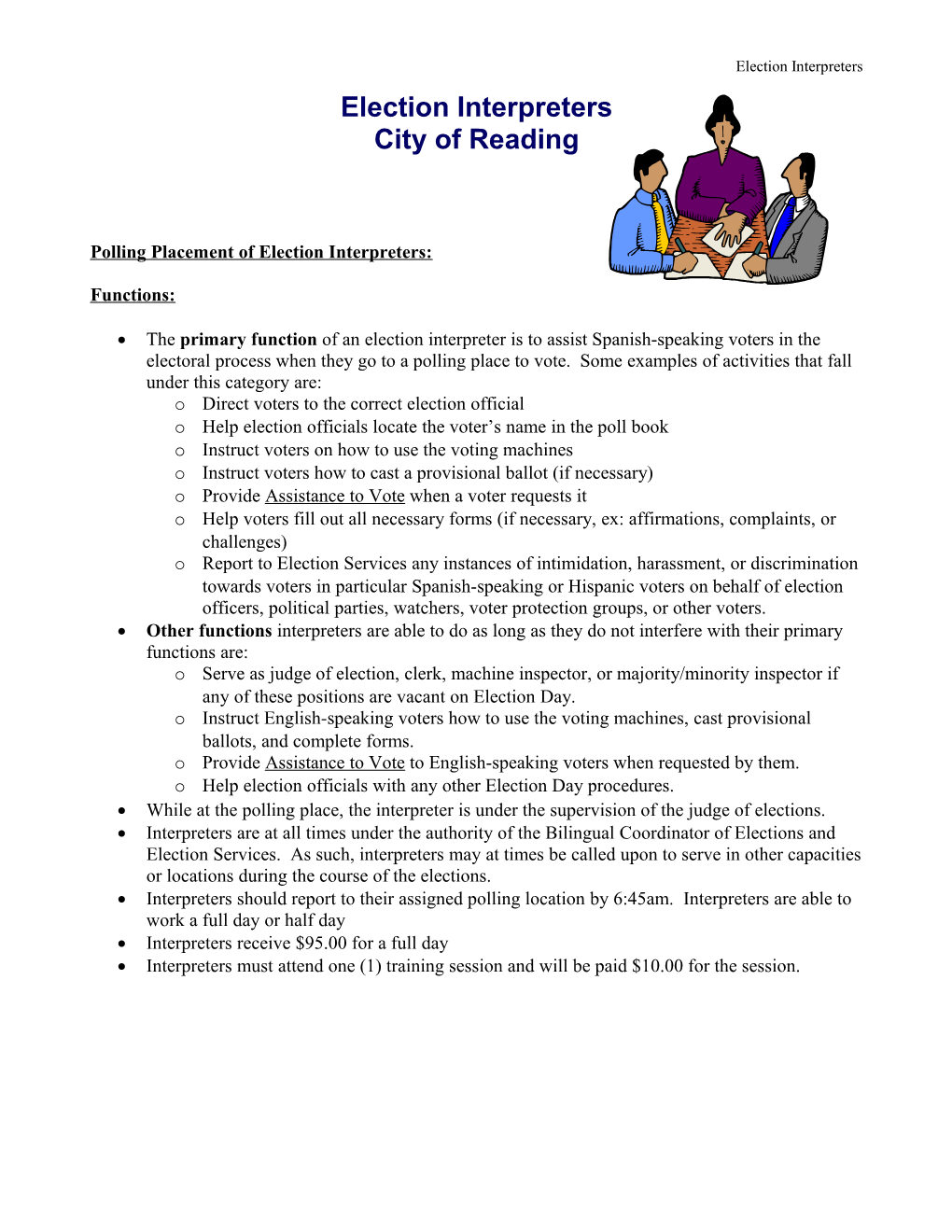 Polling Placement of Election Interpreters