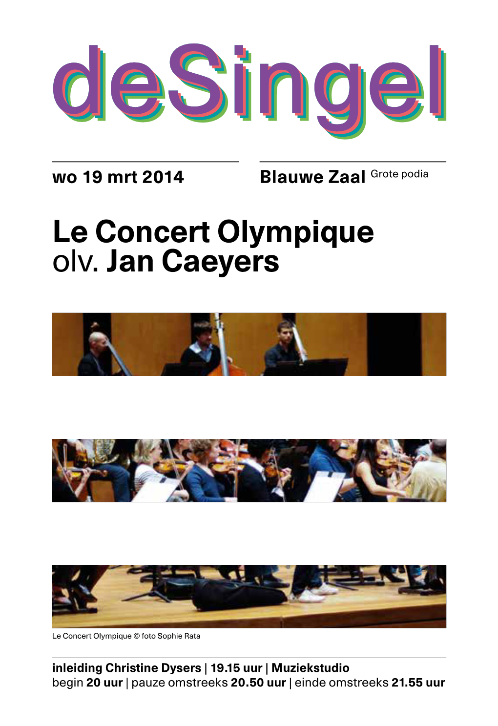 Le Concert Olympique Olv. Jan Caeyers Do 14 Nov 2013 Le Concert Olympique Olv