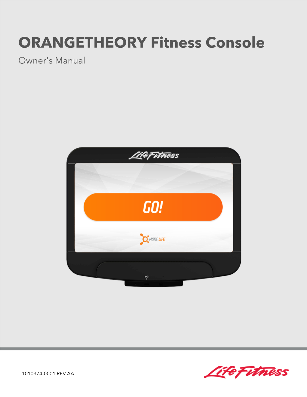 ORANGETHEORY Fitness Console Owner's Manual