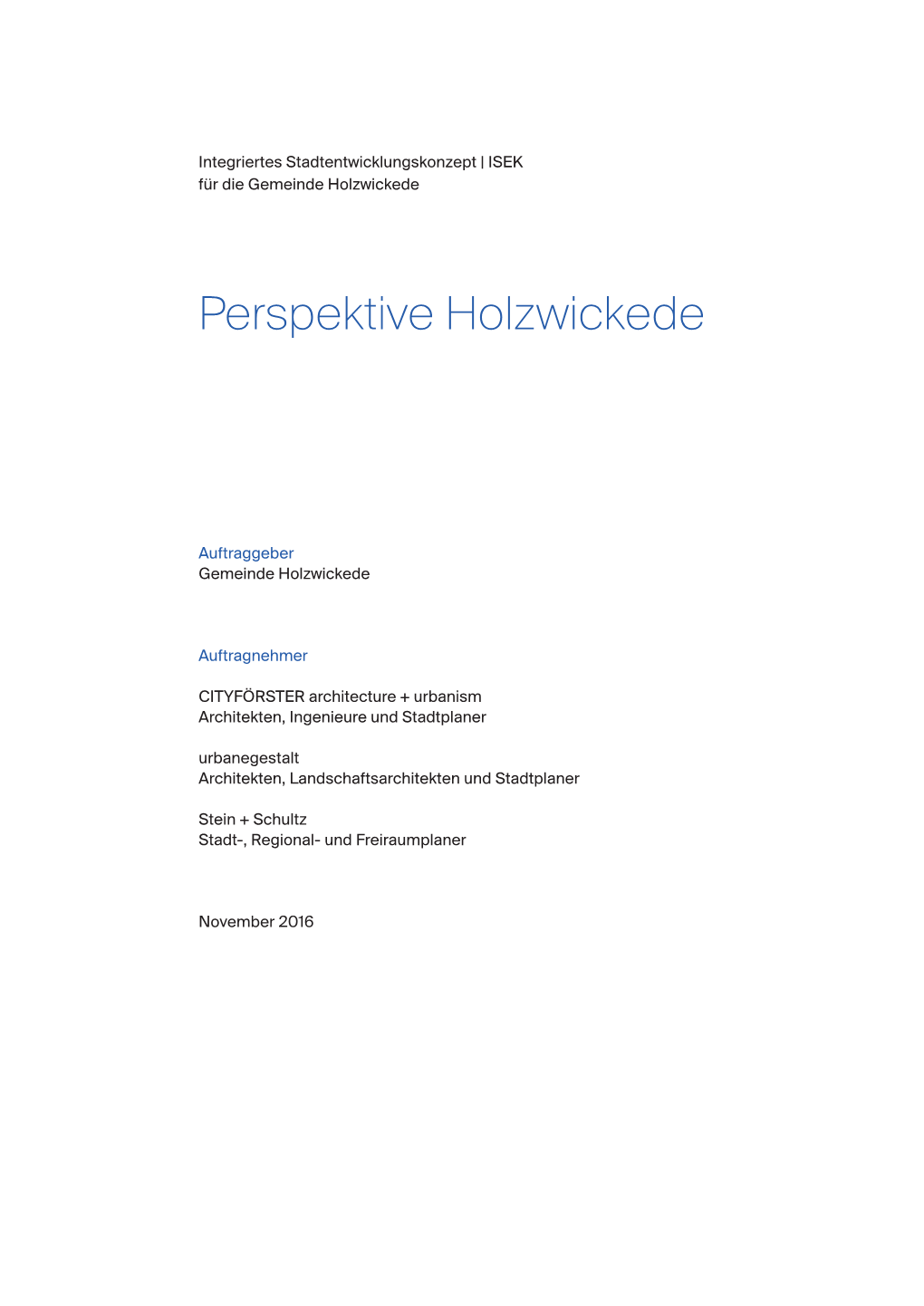 ISEK Bericht Holzwickede November 2016