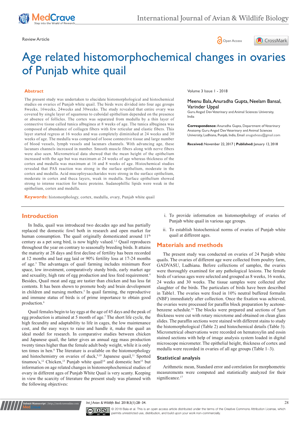 Age Related Histomorphochemical Changes in Ovaries of Punjab White Quail