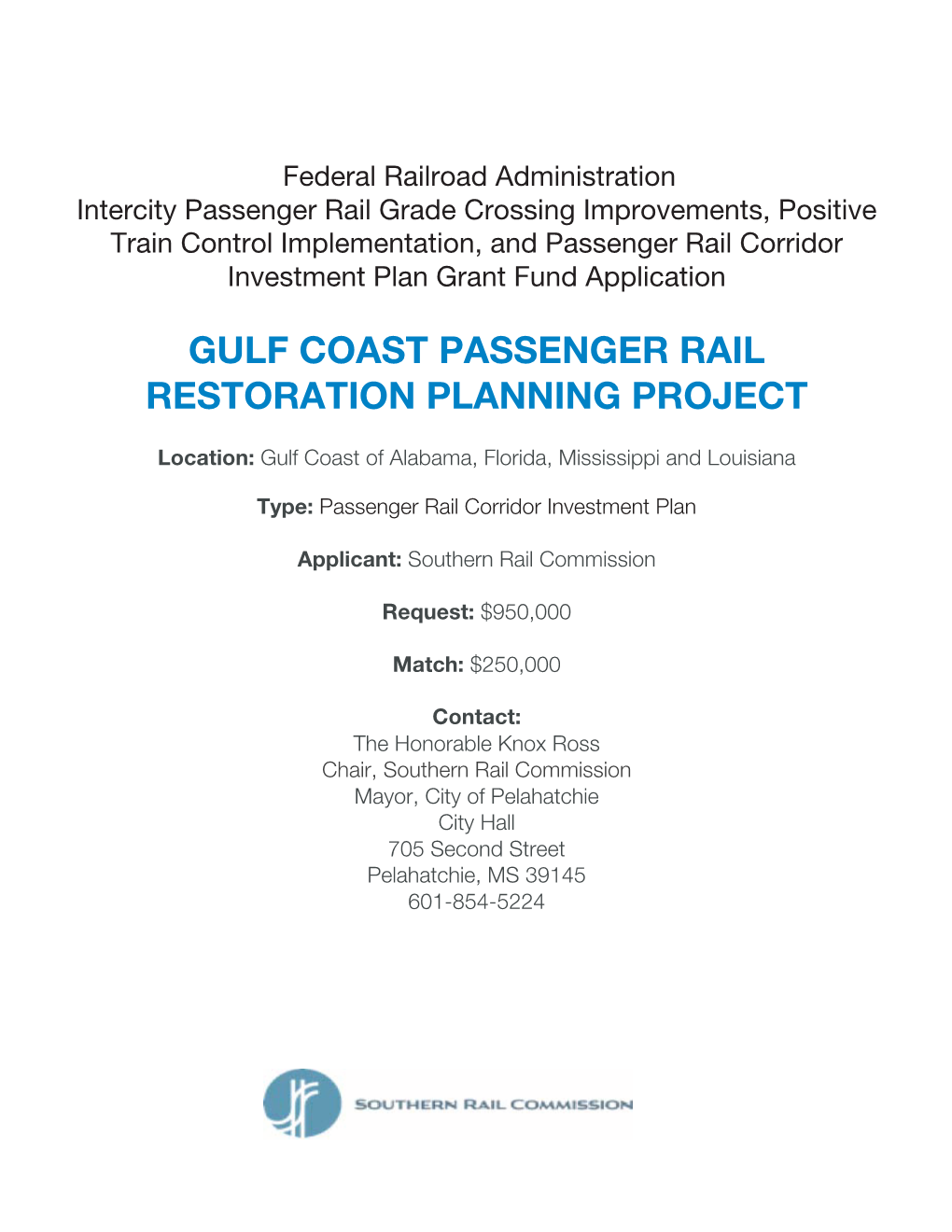 Gulf Coast Passenger Rail Restoration Planning Project