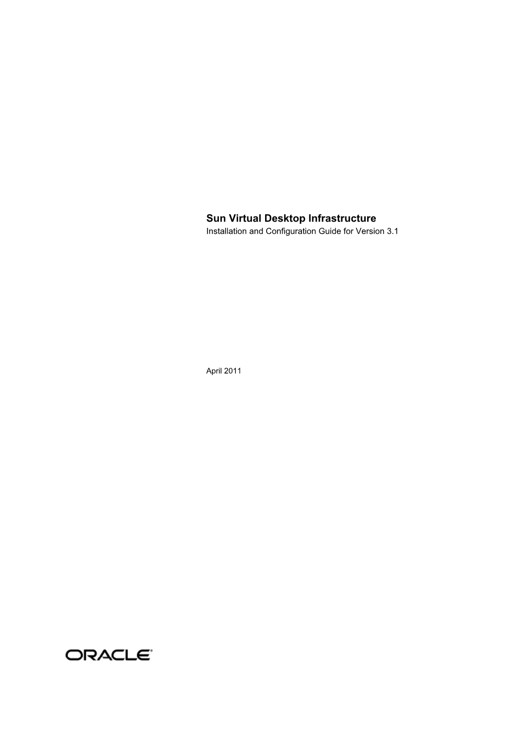 Sun Virtual Desktop Infrastructure Installation and Configuration Guide for Version 3.1