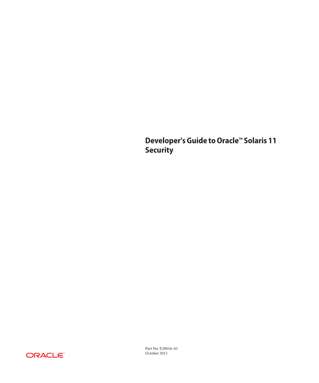 Developer's Guide to Oracle Solaris 11 Security • October 2012 Contents