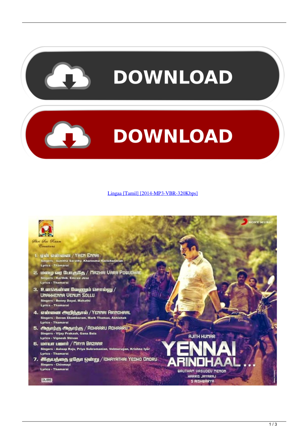 Lingaa Tamil 2014Mp3vbr320kbps