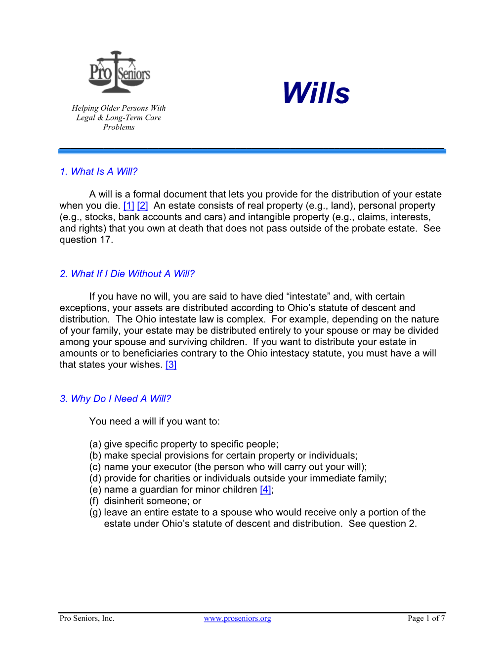 Wills Helping Older Persons with Legal & Long-Term Care Problems