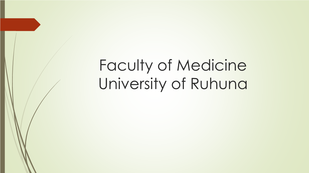 Introduction to Information Systems of the Faculty of Medicine