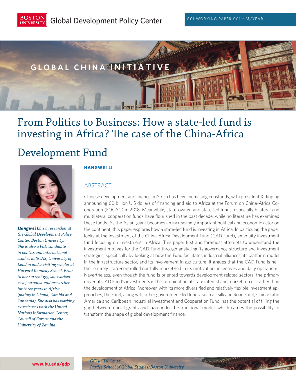 From Politics to Business: How a State-Led Fund Is Investing in Africa? the Case of the China-Africa Development Fund