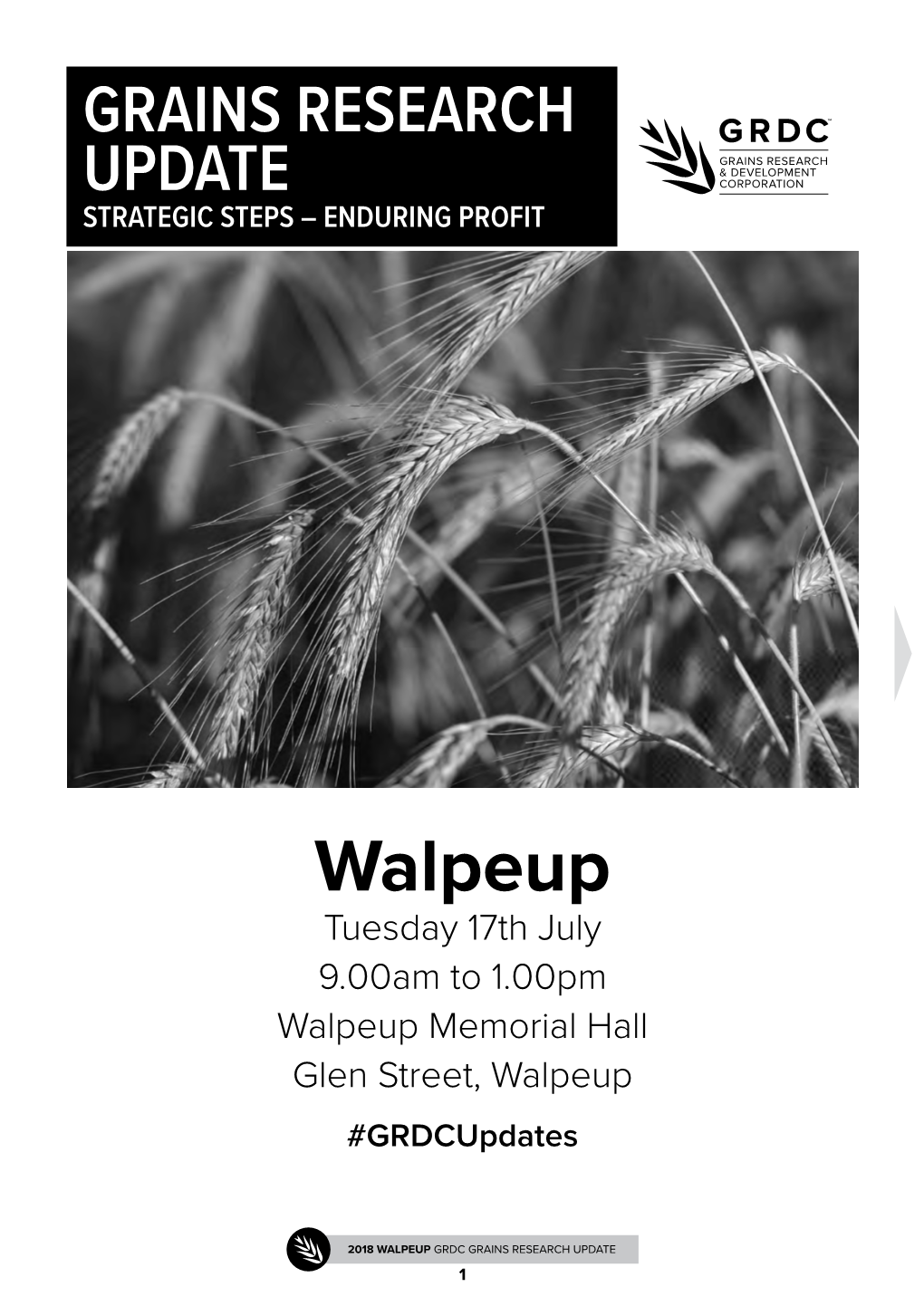 Walpeup Tuesday 17Th July 9.00Am to 1.00Pm Walpeup Memorial Hall Glen Street, Walpeup #Grdcupdates