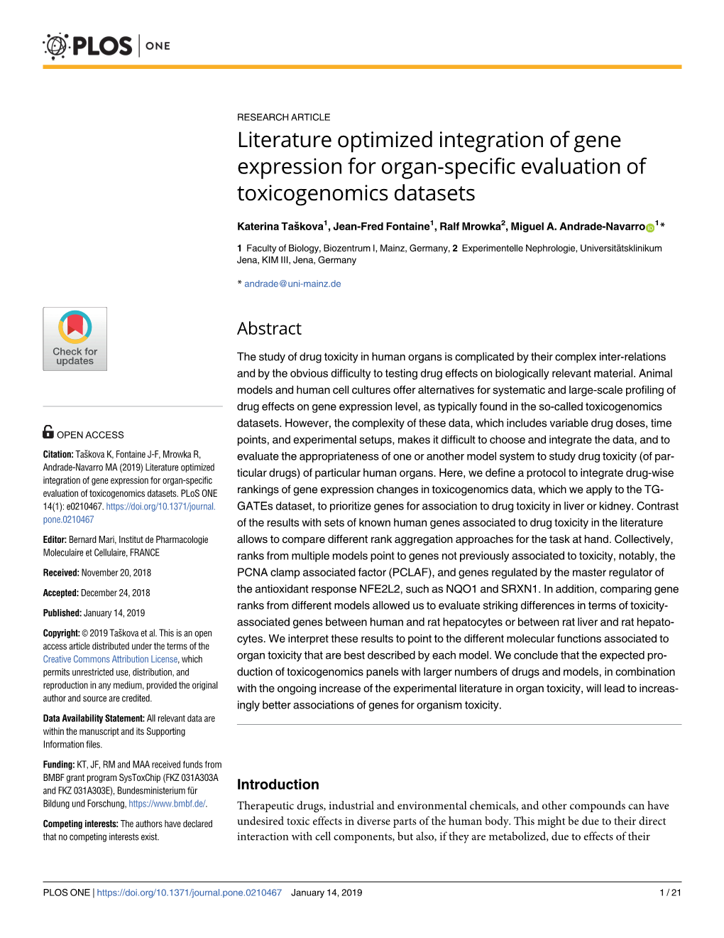 Literature Optimized Integration of Gene Expression for Organ-Specific Evaluation of Toxicogenomics Datasets