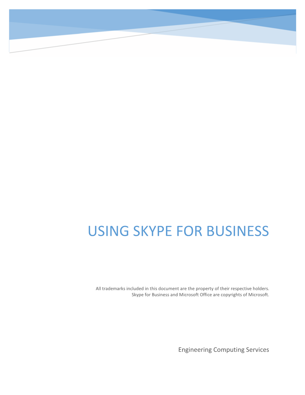 Using Skype for Business