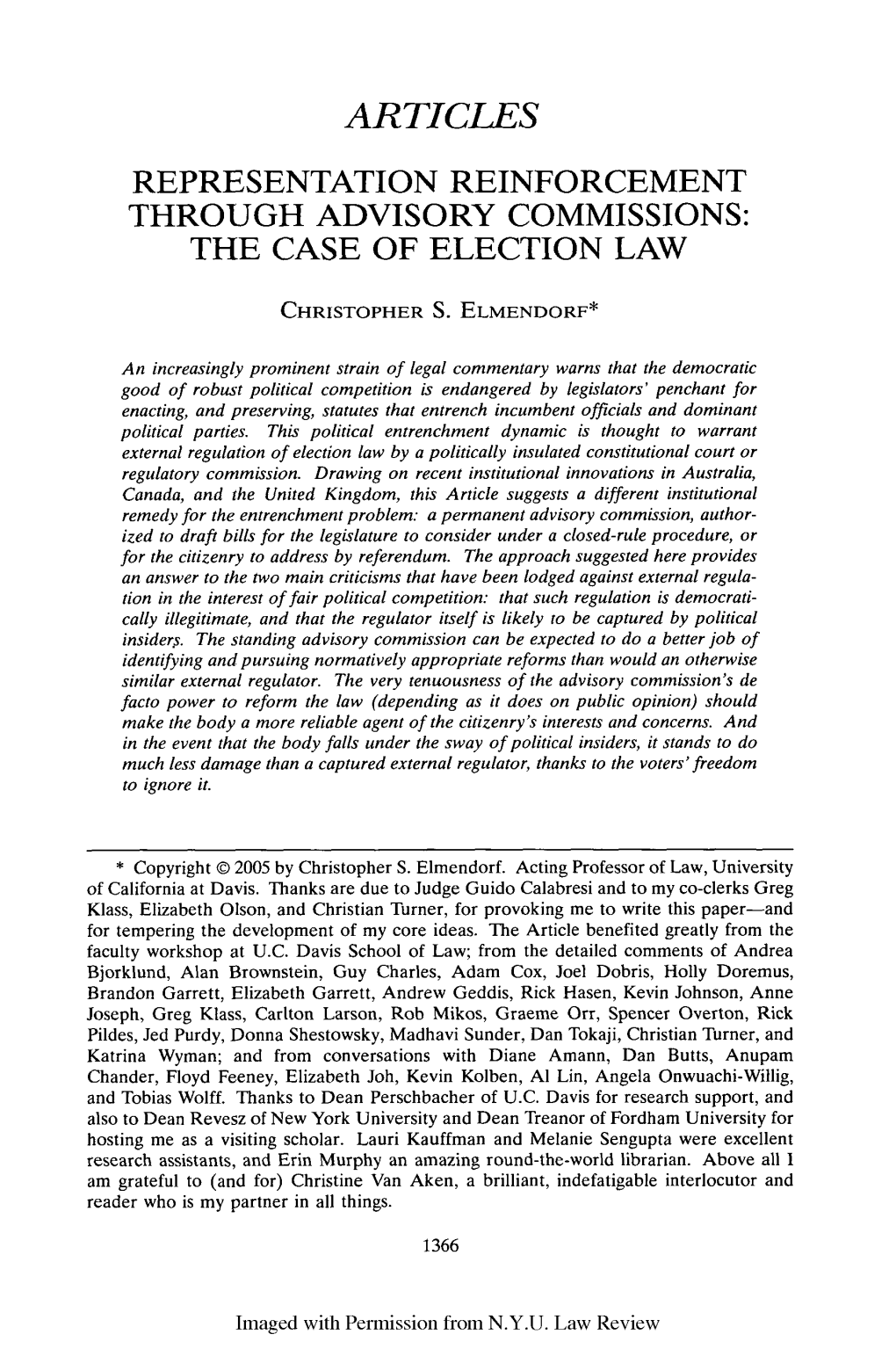 The Case of Election Law