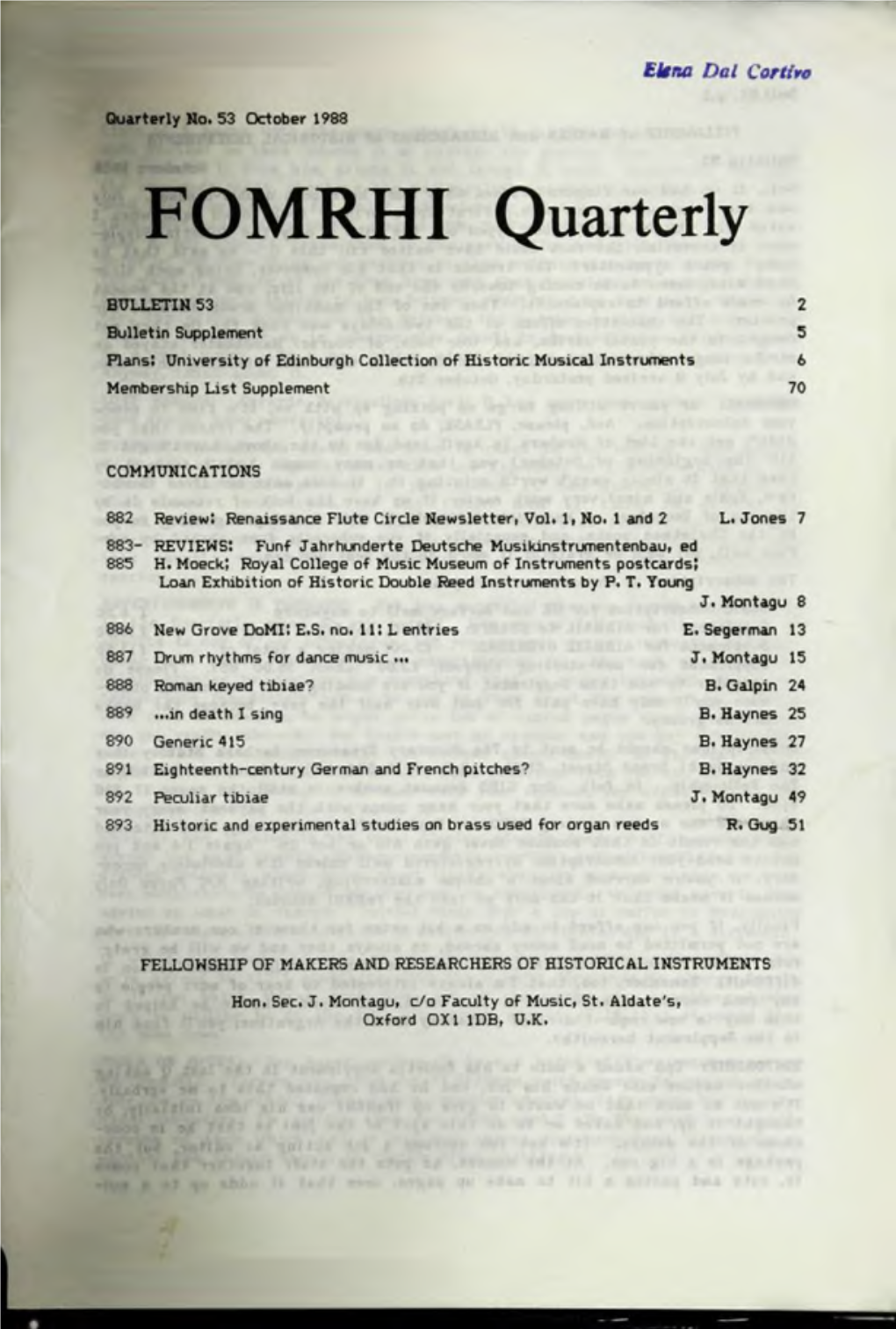 FOMRHI Quarterly