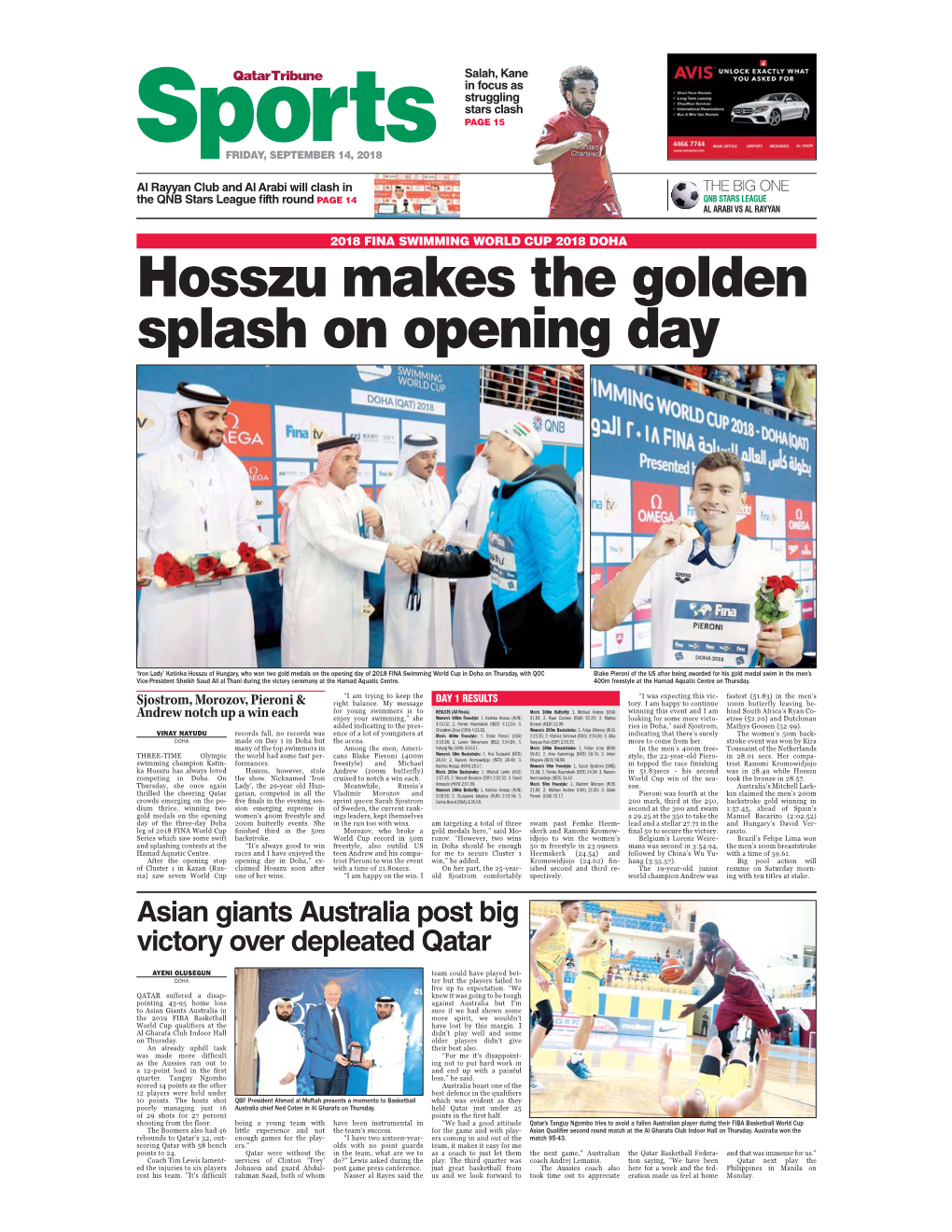 Hosszu Makes the Golden Splash on Opening Day